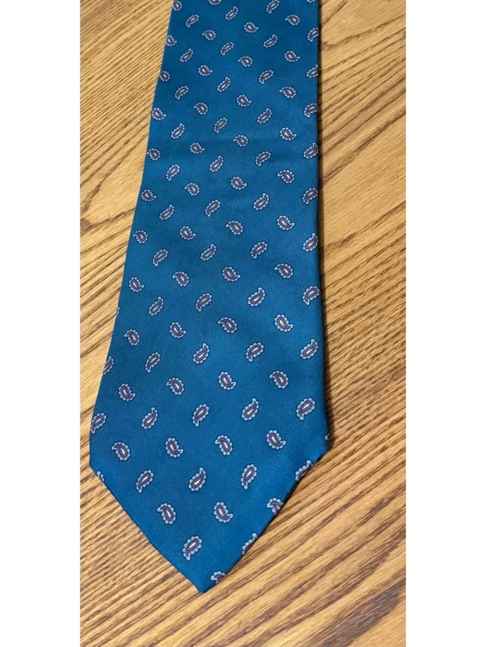 Beau Brummell all silk paisley pattern blue men’s dress tie